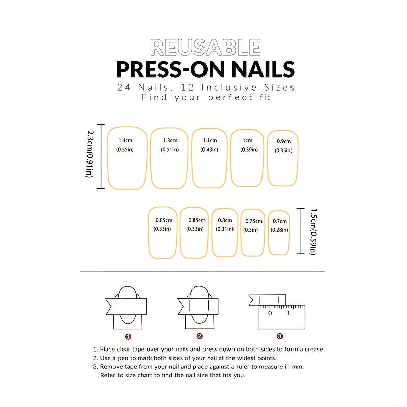 Leopard Print Press On Nails, Short Square Glue On Nails, Glossy Fake Nails For Women And Girls, 24 Pcs